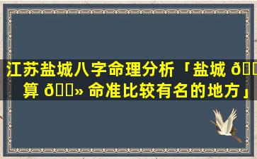 江苏盐城八字命理分析「盐城 💮 算 🌻 命准比较有名的地方」
